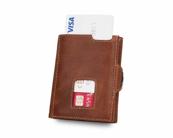 Wallet Echtlederwallet mit RFID Schutz - Wallet mit Münzfach