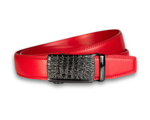 Automatik Gürtel Damen - Race Red x Black Croc